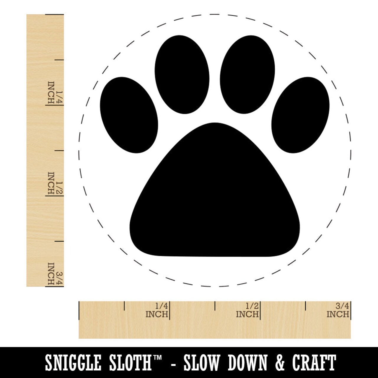 Paw Print Solid Rubber Stamp for Stamping Crafting Planners